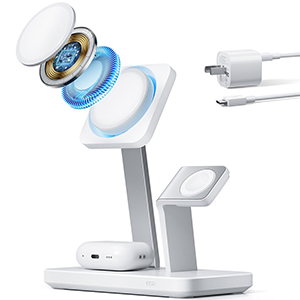 Compra Cargador ESR Magsafe 3en1 iPhone Watch Airpots + Enfriador 25W Blanco
